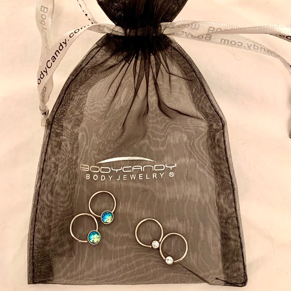 NEW 2 Pairs Body Candy Captive Nipple Rings 14G